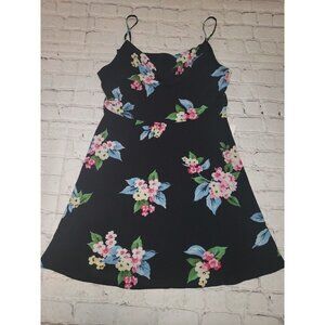 𝅺NWT B. Darling Size 13/14 Black Floral Dress With Adjustable Spaghetti Straps